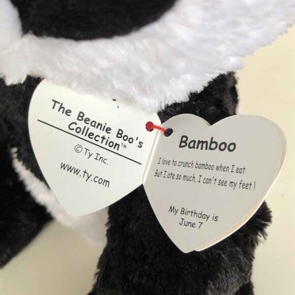 New w/Tag Ty MEDIUM SIZ Beanie Boos Bamboo Panda 9" - Picture 9 of 14